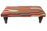 handmade Modern Settees Rust Red Hand-made RECTANGLE Vegetable dyed wool and wood