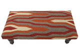 handmade Modern Settees Rust Red Hand-made RECTANGLE Vegetable dyed wool and wood