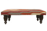 handmade Modern Settees Rust Red Hand-made RECTANGLE Vegetable dyed wool and wood