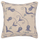 handmade Traditional Pillow Beige Blue Hand-Woven SQUARE 100% WOOL Handmade pillow