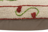 handmade Traditional Pillow Beige Red Hand-Woven SQUARE 100% WOOL Handmade pillow