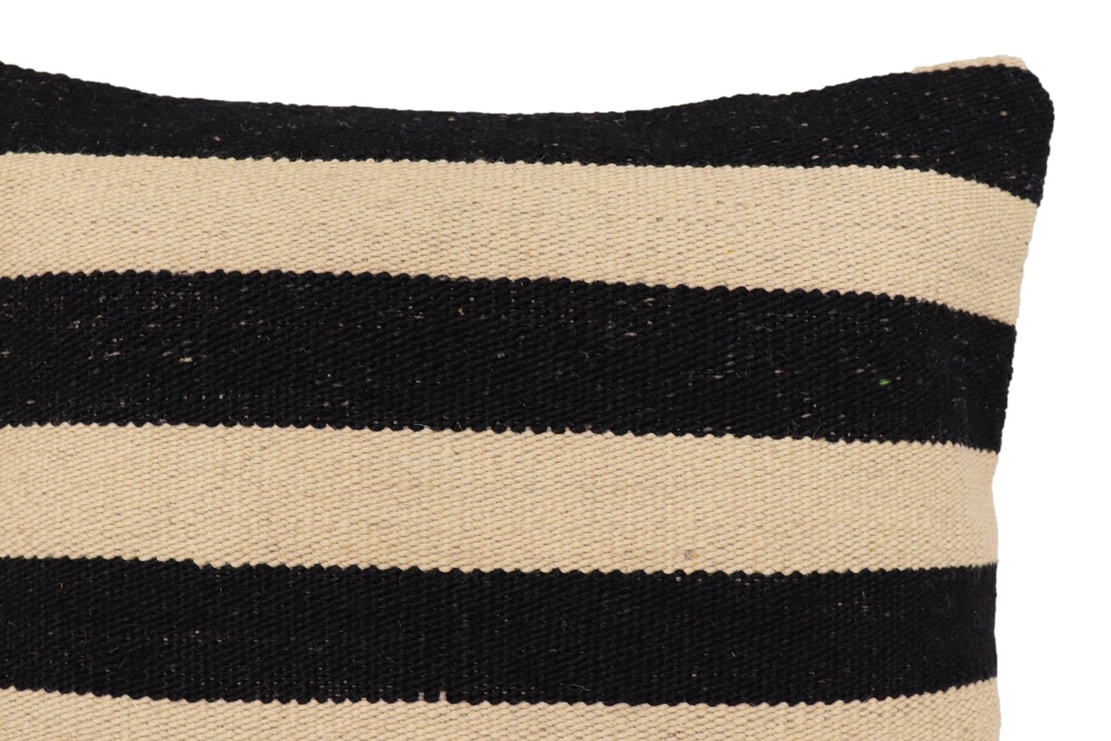 handmade Modern Pillow Beige Black Hand-Woven SQUARE 100% WOOL  Hand woven turkish pillow  2 x 2