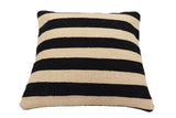 handmade Modern Pillow Beige Black Hand-Woven SQUARE 100% WOOL  Hand woven turkish pillow  2 x 2