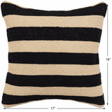 handmade Modern Pillow Beige Black Hand-Woven SQUARE 100% WOOL  Hand woven turkish pillow  2 x 2