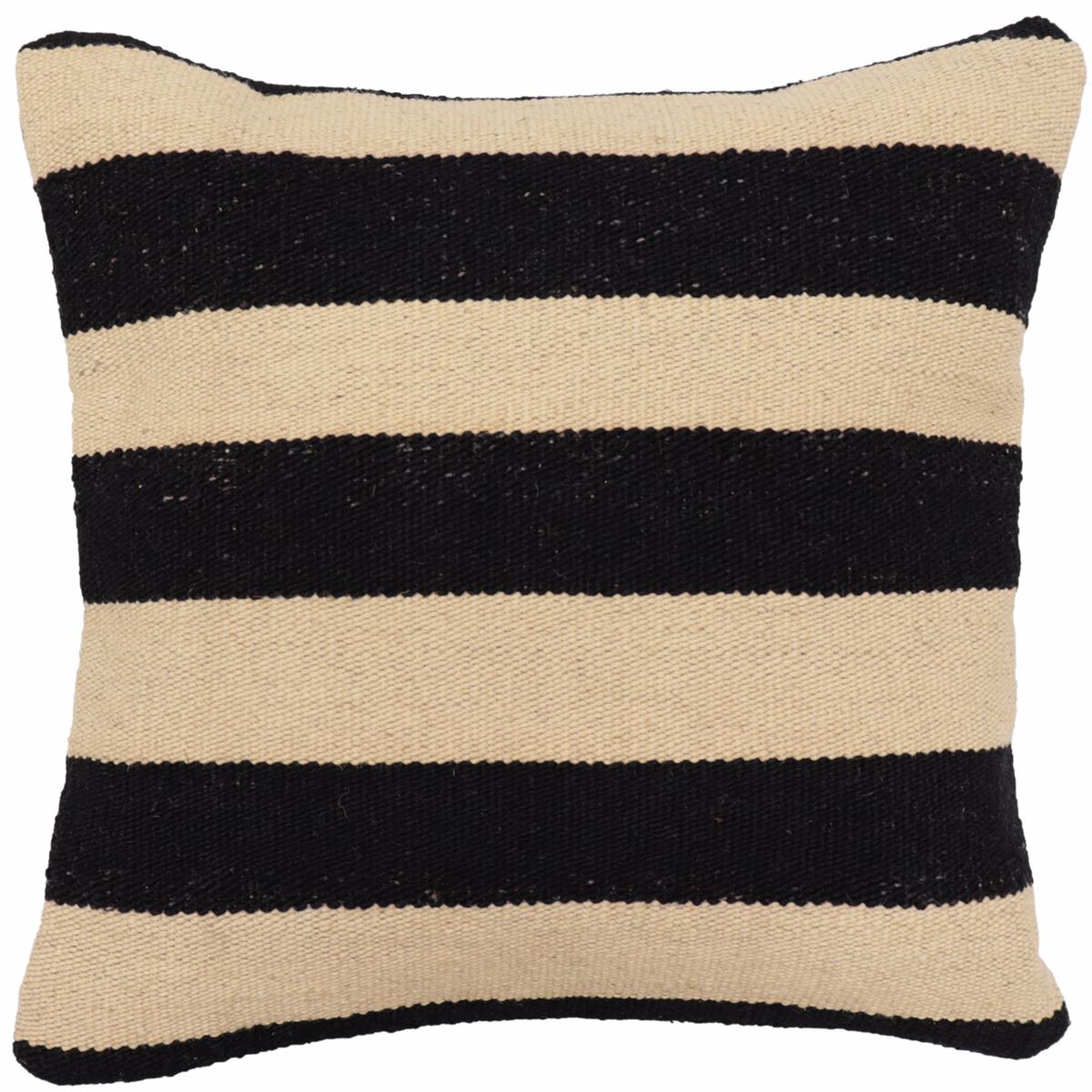 handmade Modern Pillow Beige Black Hand-Woven SQUARE 100% WOOL  Hand woven turkish pillow  2 x 2