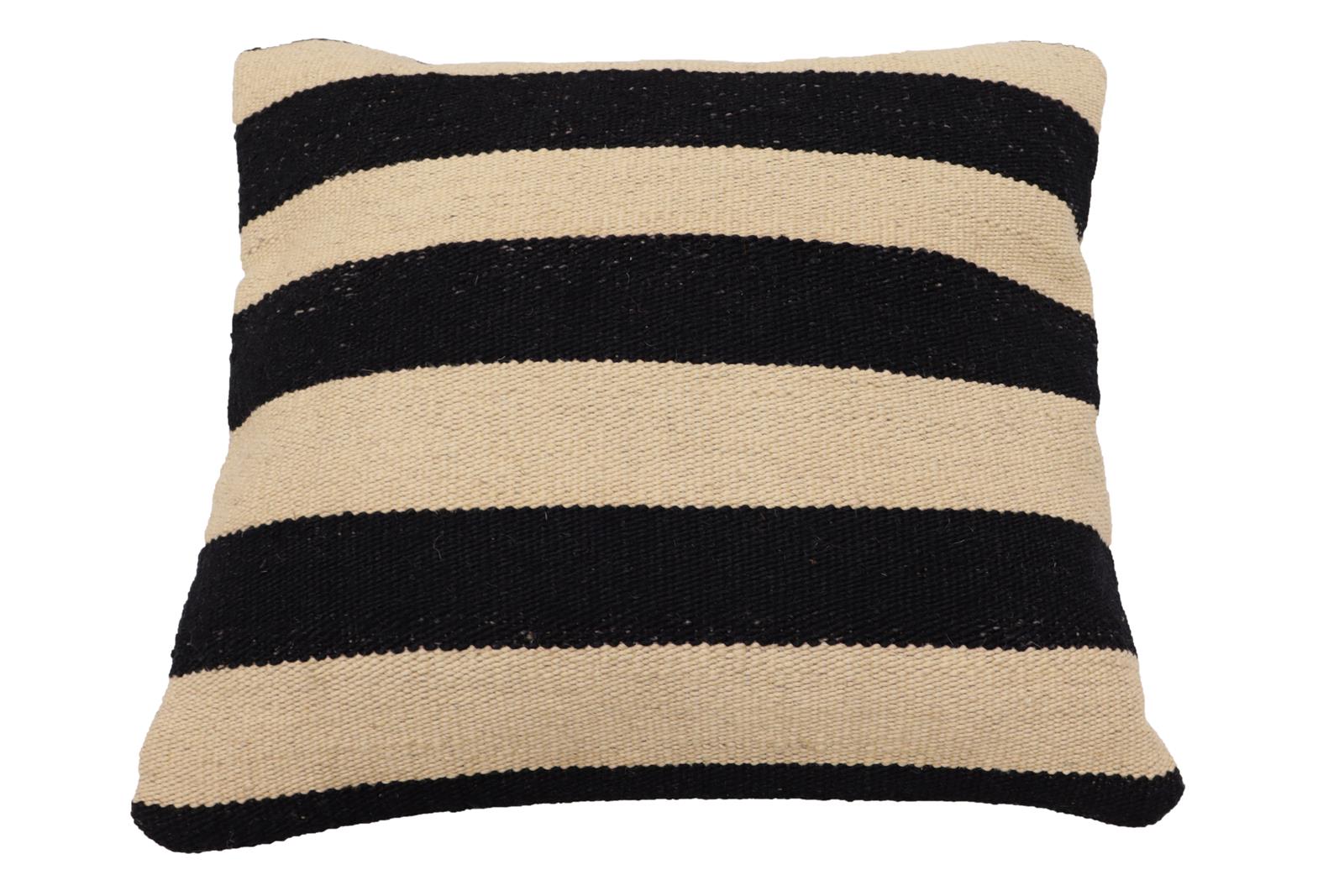 handmade Modern Pillow Beige Black Hand-Woven SQUARE 100% WOOL  Hand woven turkish pillow  2 x 2