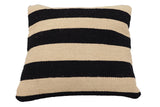 handmade Modern Pillow Beige Black Hand-Woven SQUARE 100% WOOL  Hand woven turkish pillow  2 x 2