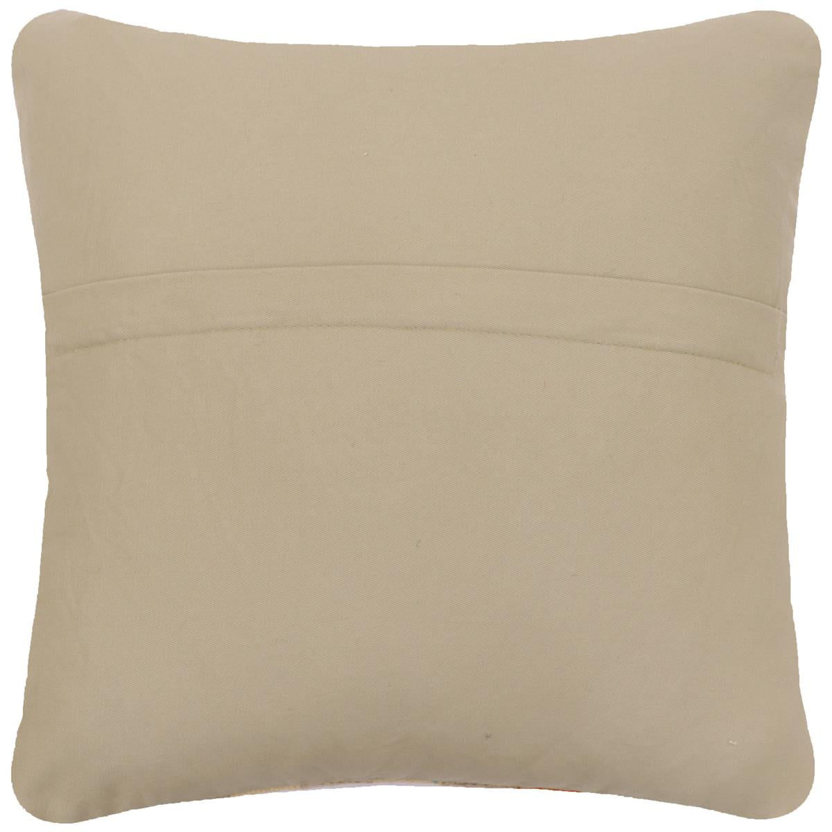 handmade Traditional Pillow Rust Blue Hand-Woven SQUARE 100% WOOL  Hand woven turkish pillow  2 x 2