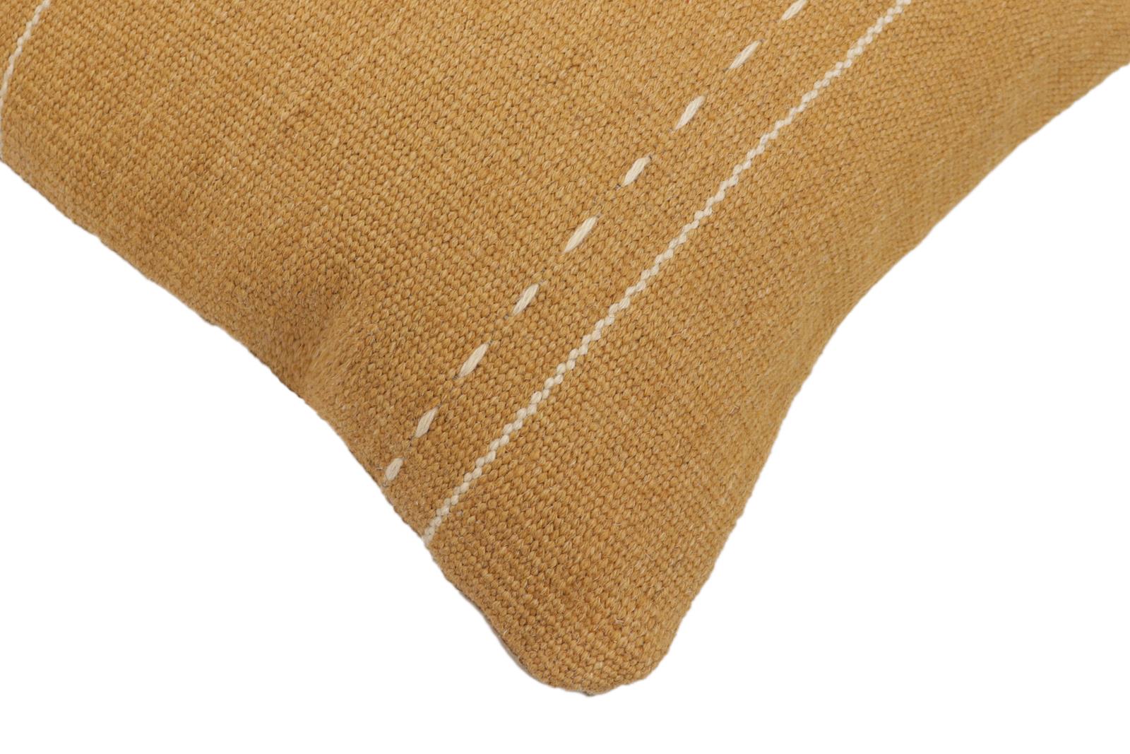 handmade Modern Pillow Brown Beige Hand-Woven SQUARE 100% WOOL  Hand woven turkish pillow  2 x 2