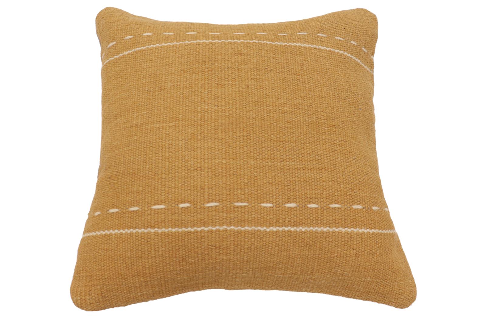 handmade Modern Pillow Brown Beige Hand-Woven SQUARE 100% WOOL  Hand woven turkish pillow  2 x 2