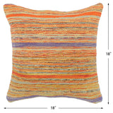 handmade Modern Pillow Rust Blue Hand-Woven SQUARE 100% WOOL  Hand woven turkish pillow  2 x 2