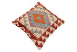 handmade Traditional Pillow Red Blue Hand-Woven SQUARE 100% WOOL Hand woven turkish pillow2' x 2'