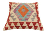 handmade Traditional Pillow Red Blue Hand-Woven SQUARE 100% WOOL Hand woven turkish pillow2' x 2'