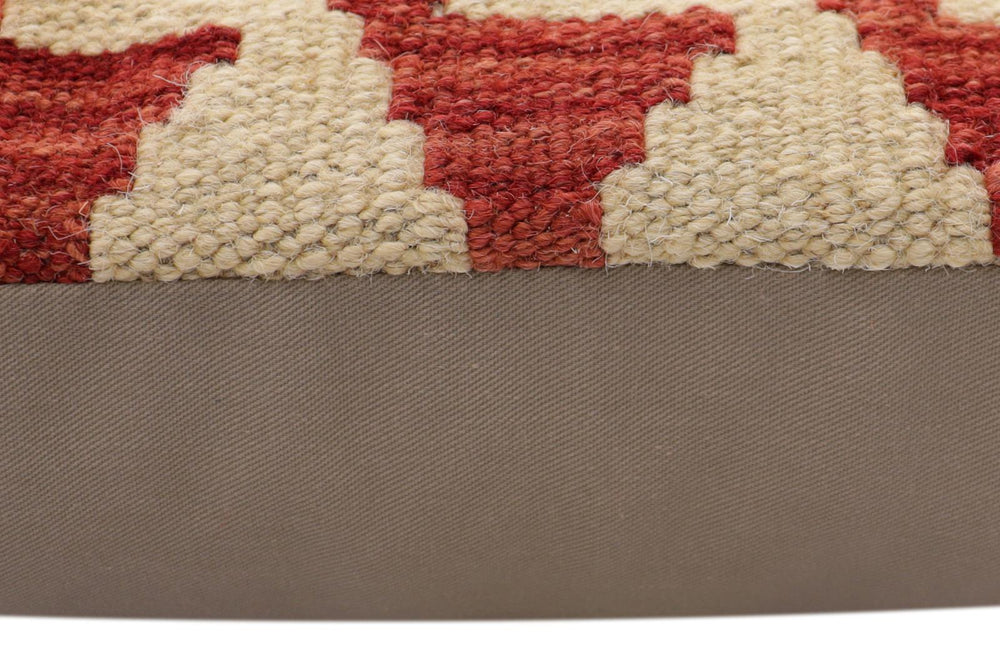 handmade Traditional Pillow Red Blue Hand-Woven SQUARE 100% WOOL Hand woven turkish pillow2' x 2'