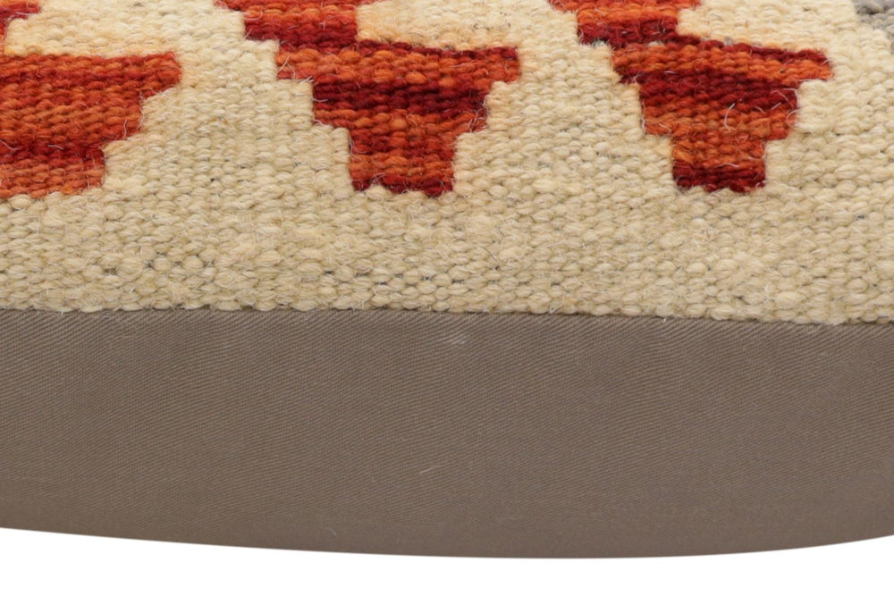 handmade Traditional Pillow Rust Blue Hand-Woven SQUARE 100% WOOL Hand woven turkish pillow2' x 2'