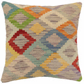 handmade Traditional Pillow Blue Red Hand-Woven SQUARE 100% WOOL Hand woven turkish pillow2 x 2