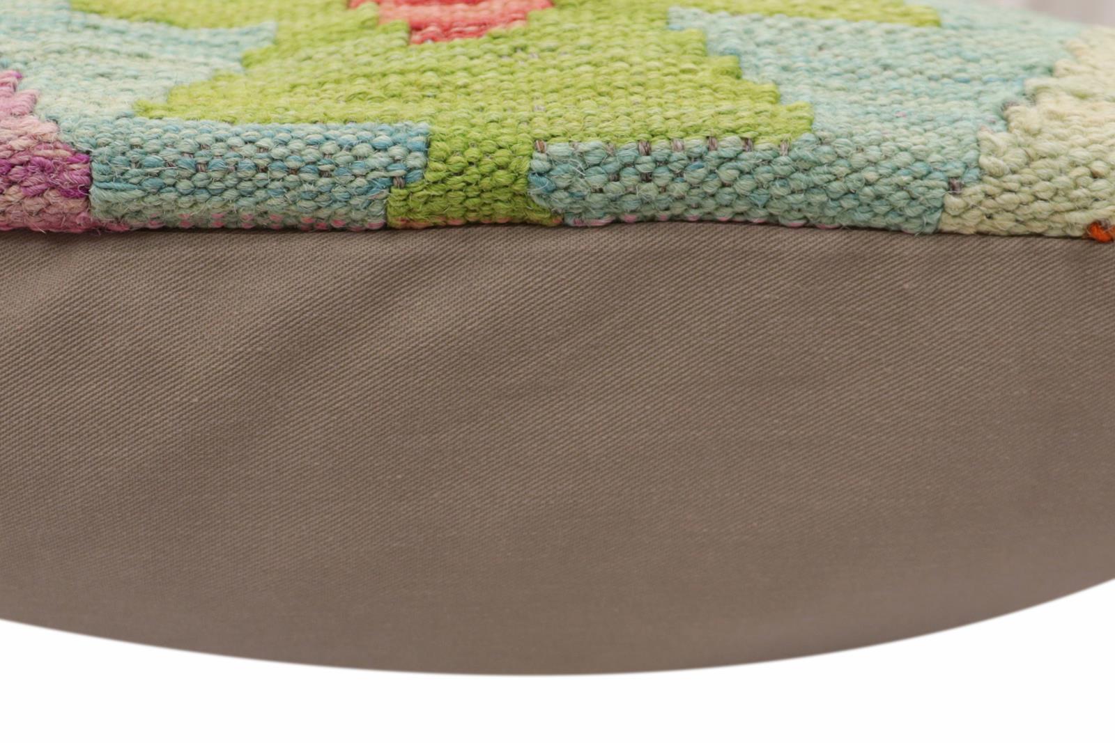 handmade Traditional Pillow Blue Rust Hand-Woven SQUARE 100% WOOL Hand woven turkish pillow2' x 2'