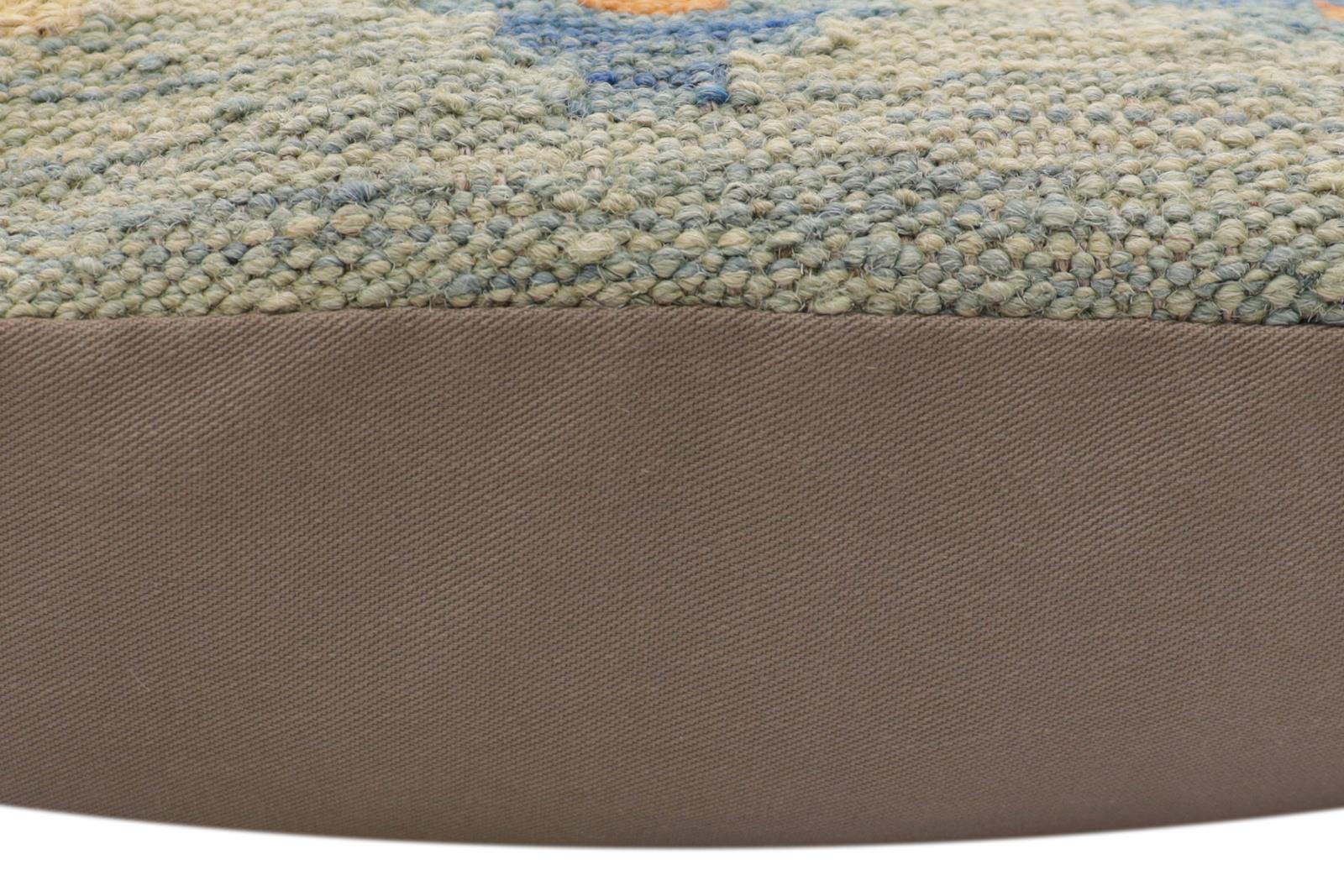 handmade Traditional Pillow Blue Red Hand-Woven SQUARE 100% WOOL Hand woven turkish pillow2' x 2'