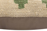 handmade Traditional Pillow Beige Gray Hand-Woven SQUARE 100% WOOL  Hand woven turkish pillow  2 x 2