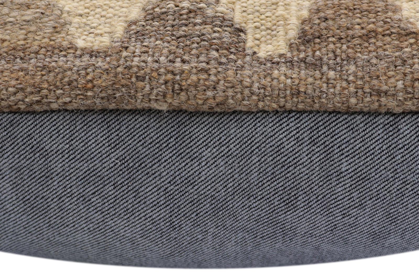 handmade Traditional Pillow Beige Gray Hand-Woven SQUARE 100% WOOL Hand woven turkish pillow2' x 2'