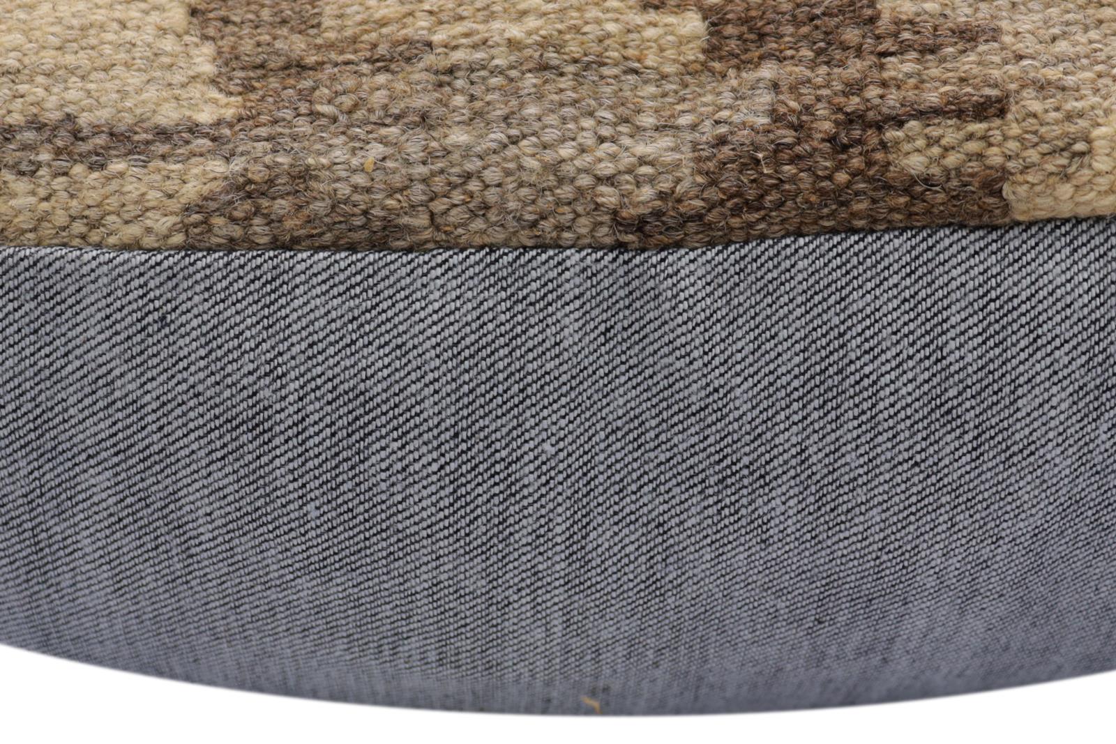 handmade Traditional Pillow Beige Brown Hand-Woven SQUARE 100% WOOL Hand woven turkish pillow2' x 2'