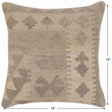handmade Traditional Pillow Beige Brown Hand-Woven SQUARE 100% WOOL Hand woven turkish pillow2' x 2'