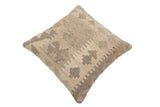 handmade Traditional Pillow Beige Brown Hand-Woven SQUARE 100% WOOL Hand woven turkish pillow2' x 2'