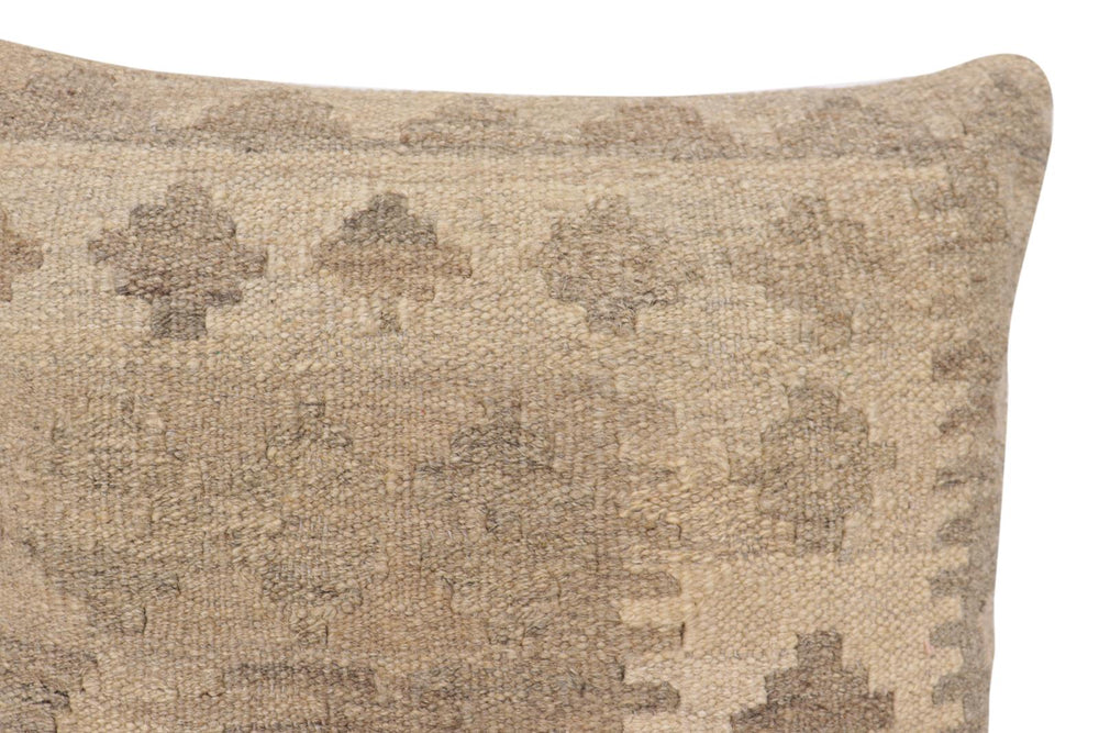 handmade Traditional Pillow Beige Brown Hand-Woven SQUARE 100% WOOL Hand woven turkish pillow2' x 2'