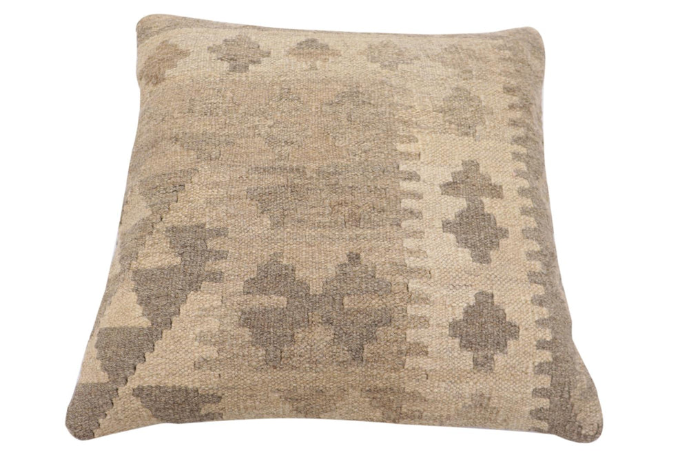 handmade Traditional Pillow Beige Brown Hand-Woven SQUARE 100% WOOL Hand woven turkish pillow2' x 2'