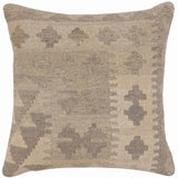 handmade Traditional Pillow Beige Brown Hand-Woven SQUARE 100% WOOL Hand woven turkish pillow2' x 2'