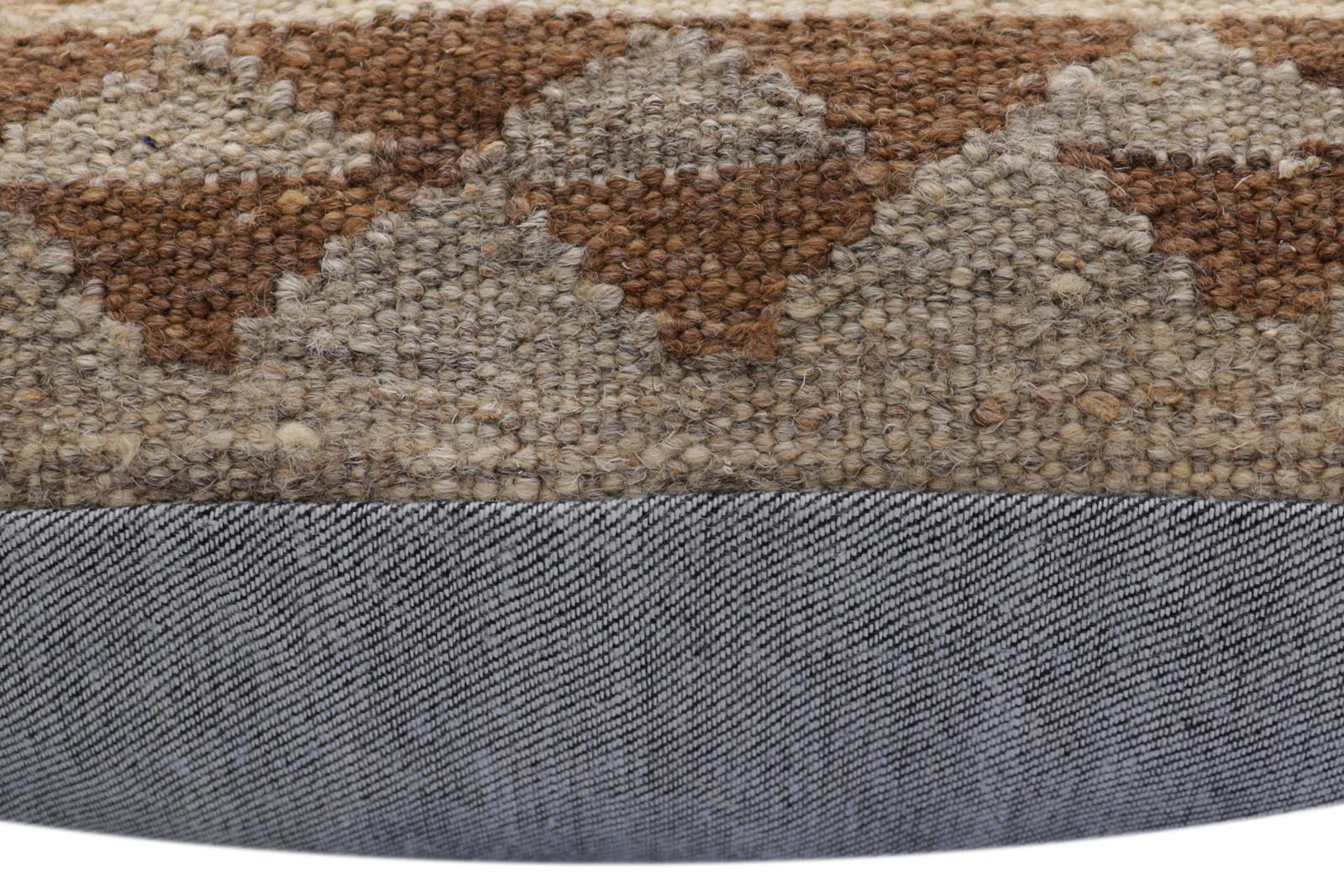 handmade Traditional Pillow Beige Gray Hand-Woven SQUARE 100% WOOL Hand woven turkish pillow2' x 2'