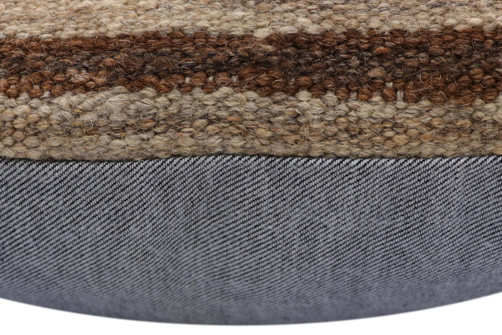 handmade Traditional Pillow Beige Brown Hand-Woven SQUARE 100% WOOL Hand woven turkish pillow2' x 2'