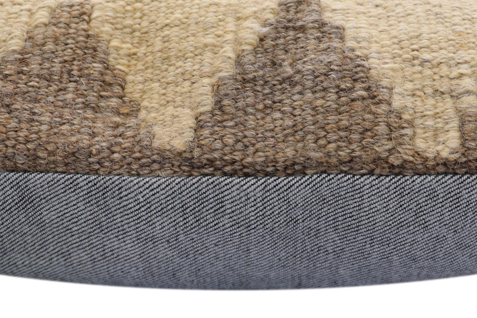 handmade Traditional Pillow Beige Gray Hand-Woven SQUARE 100% WOOL Hand woven turkish pillow2' x 2'