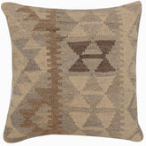 handmade Traditional Pillow Beige Gray Hand-Woven SQUARE 100% WOOL Hand woven turkish pillow2 x 2