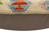 handmade Traditional Pillow Beige Rust Hand-Woven SQUARE 100% WOOL Hand woven turkish pillow2' x 2'