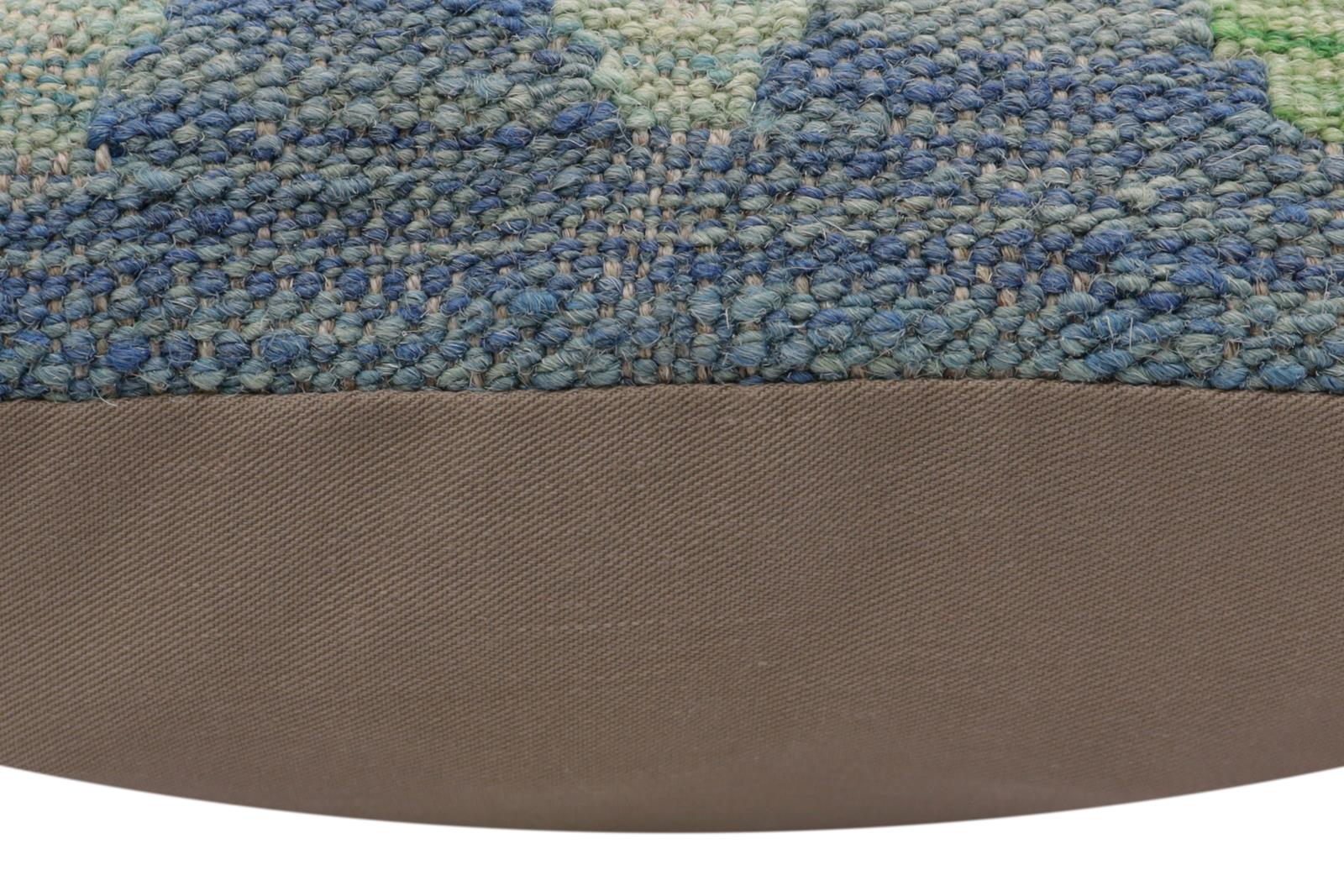 handmade Traditional Pillow Blue Red Hand-Woven SQUARE 100% WOOL Hand woven turkish pillow2' x 2'