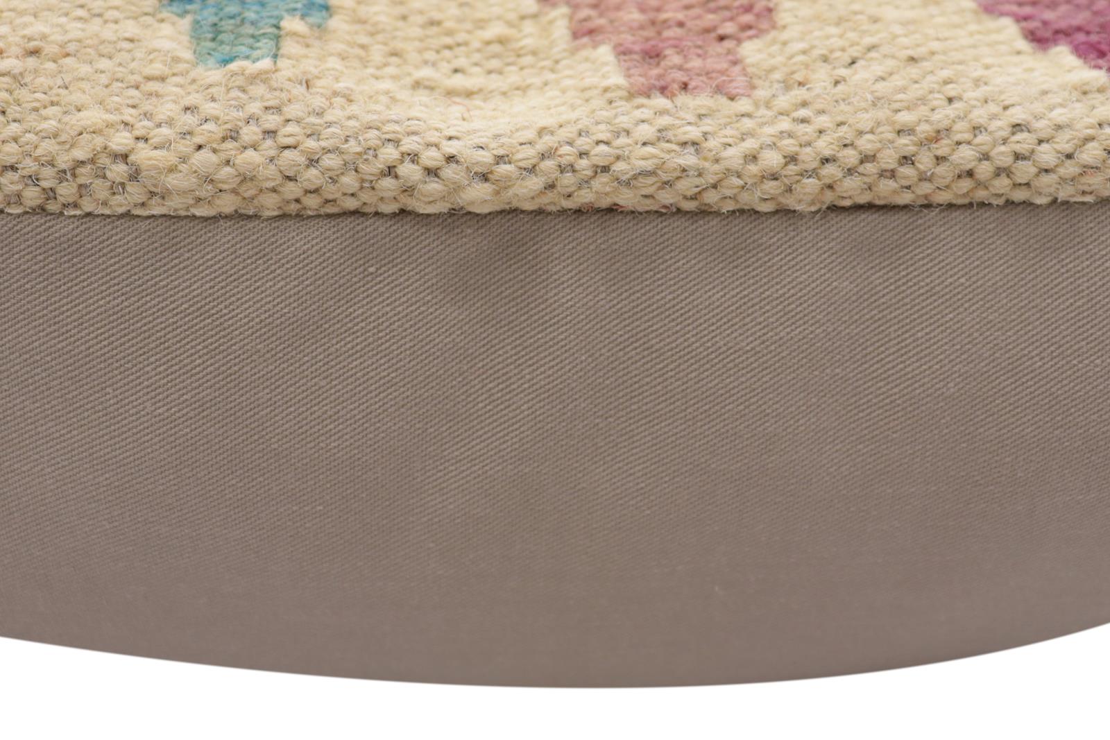 handmade Traditional Pillow Beige Red Hand-Woven SQUARE 100% WOOL Hand woven turkish pillow2' x 2'