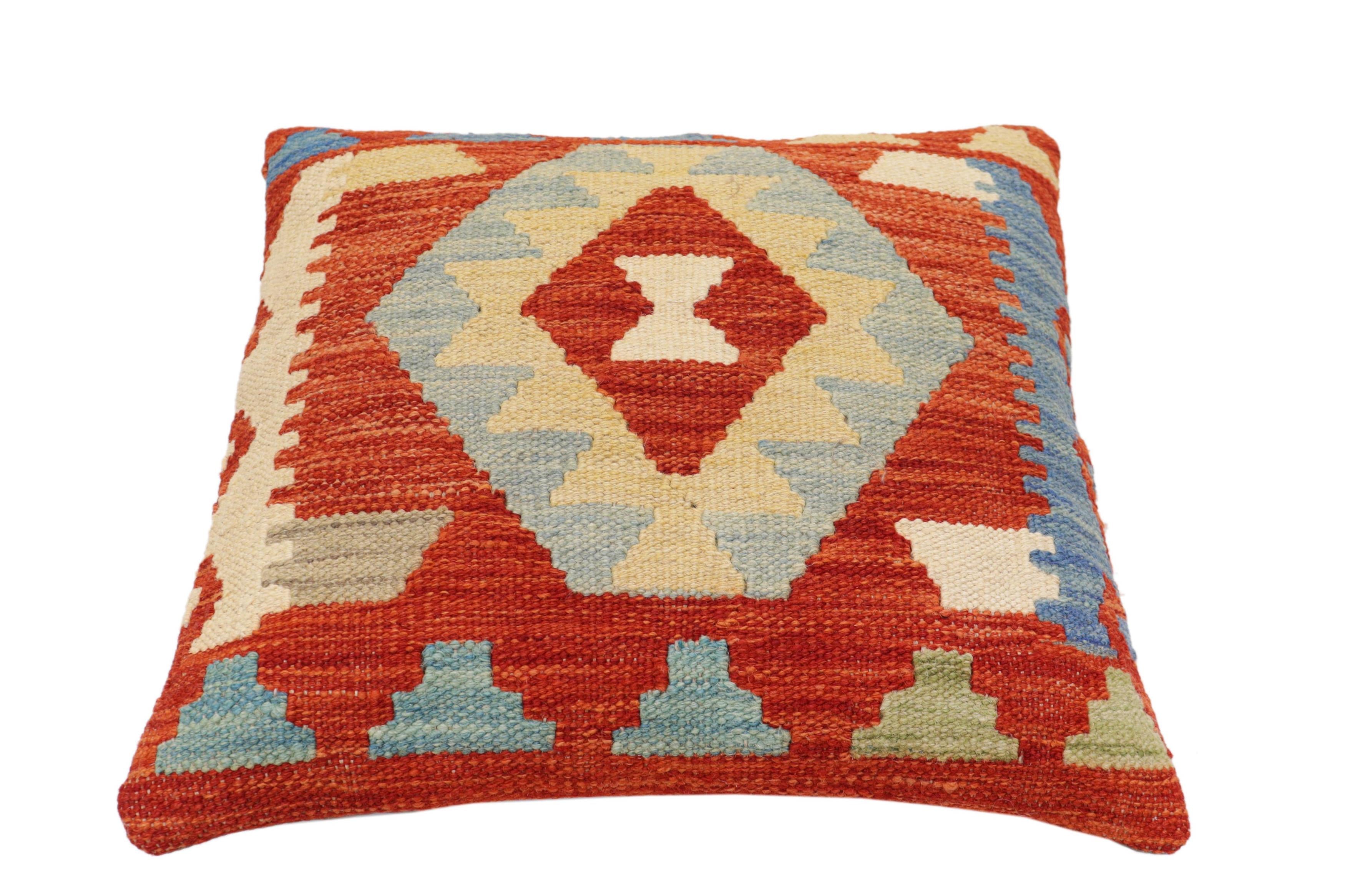Boho Chic Foley Turkish Hand-Woven Kilim Pillow