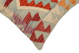handmade Traditional Pillow Blue Rust Hand-Woven SQUARE 100% WOOL  Hand woven turkish pillow  PILLOW