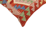 handmade Traditional Pillow Rust Blue Hand-Woven SQUARE 100% WOOL  Hand woven turkish pillow  PILLOW