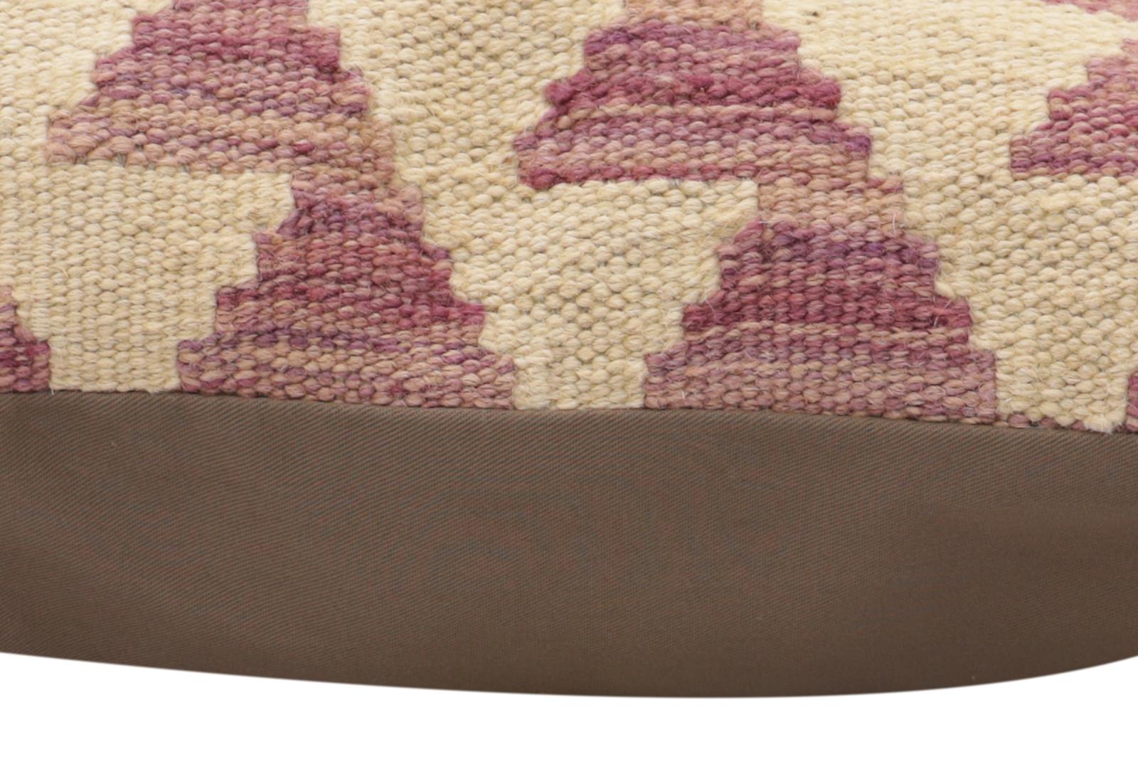 handmade Traditional Pillow Purple Blue Hand-Woven SQUARE 100% WOOL  Hand woven turkish pillow  PILLOW