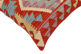 handmade Traditional Pillow Rust Blue Hand-Woven SQUARE 100% WOOL  Hand woven turkish pillow  PILLOW