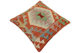handmade Traditional Pillow Rust Blue Hand-Woven SQUARE 100% WOOL  Hand woven turkish pillow  PILLOW