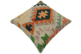 handmade Traditional Pillow Blue Rust Hand-Woven SQUARE 100% WOOL  Hand woven turkish pillow  PILLOW