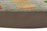 handmade Traditional Pillow Blue Rust Hand-Woven SQUARE 100% WOOL  Hand woven turkish pillow  PILLOW