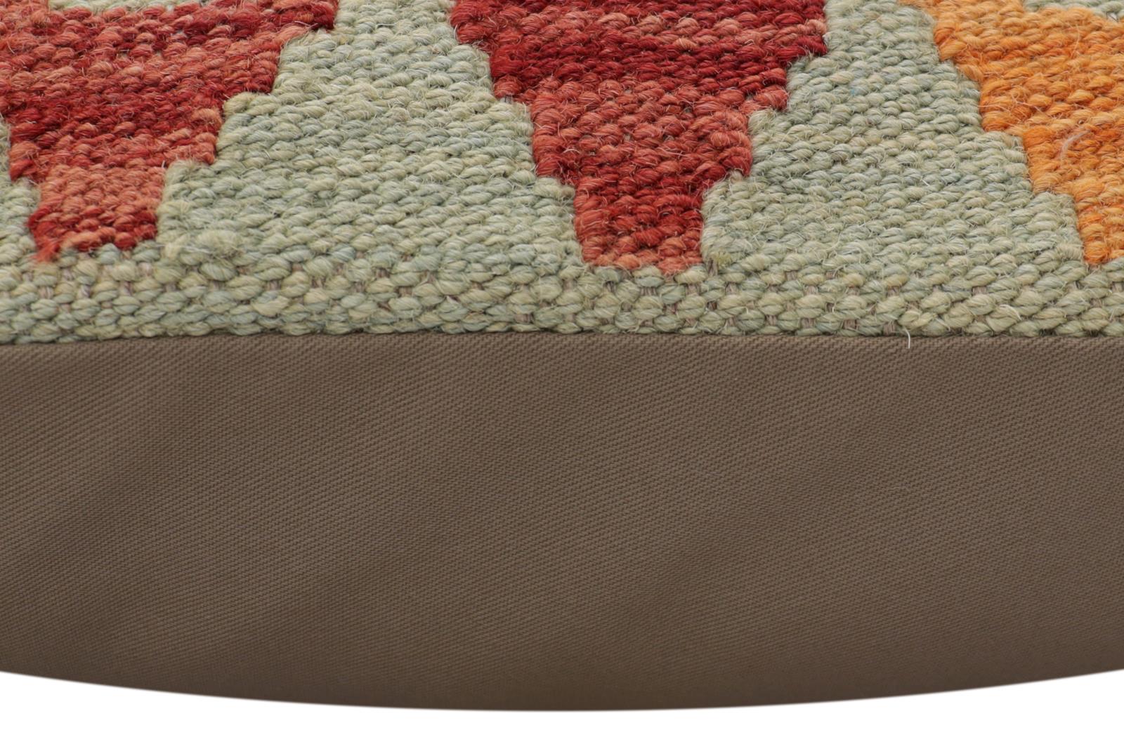 handmade Traditional Pillow Rust Blue Hand-Woven SQUARE 100% WOOL  Hand woven turkish pillow  PILLOW