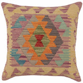 handmade Traditional Pillow Purple Blue Hand-Woven SQUARE 100% WOOL Hand woven turkish pillow PILLOW