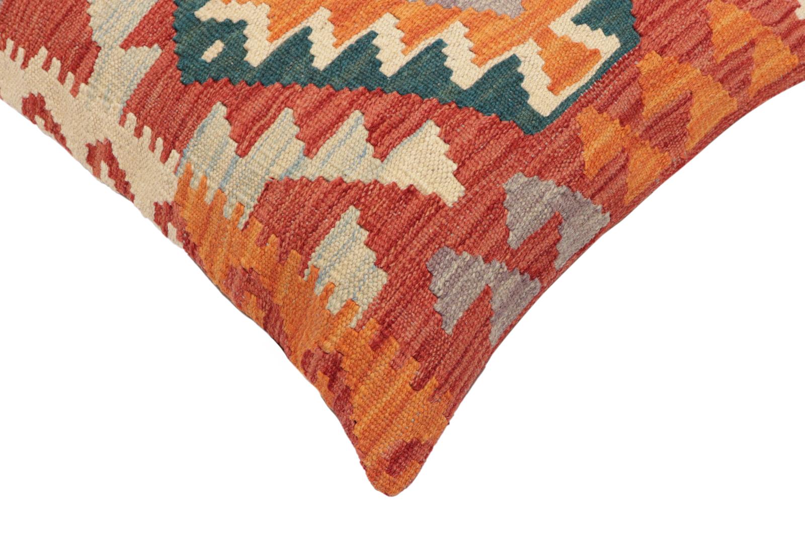 handmade Traditional Pillow Rust Red Hand-Woven SQUARE 100% WOOL  Hand woven turkish pillow  PILLOW