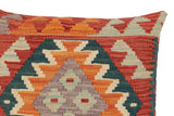 handmade Traditional Pillow Rust Red Hand-Woven SQUARE 100% WOOL  Hand woven turkish pillow  PILLOW