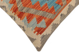handmade Traditional Pillow Rust Blue Hand-Woven SQUARE 100% WOOL  Hand woven turkish pillow  PILLOW